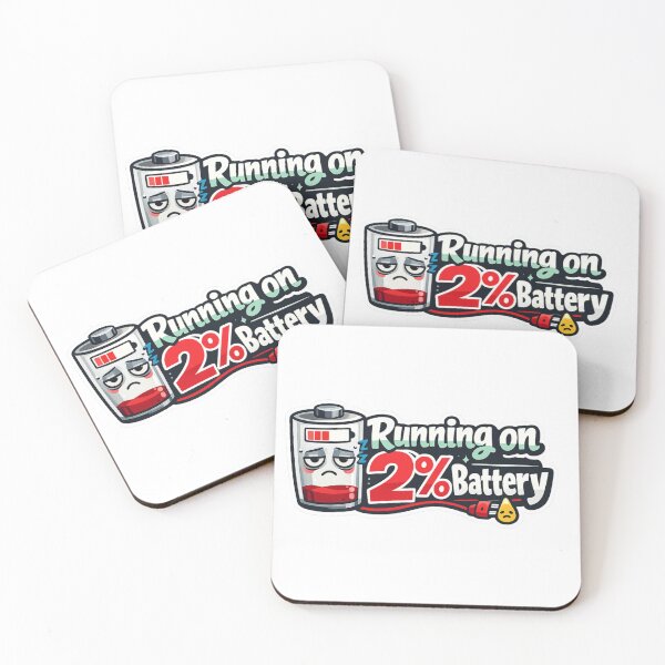 Item preview, Running on 2% Battery Sticker | Funny Low Energy Sticker | Cute Introvert Humor designed and sold by CozypagesStudio.