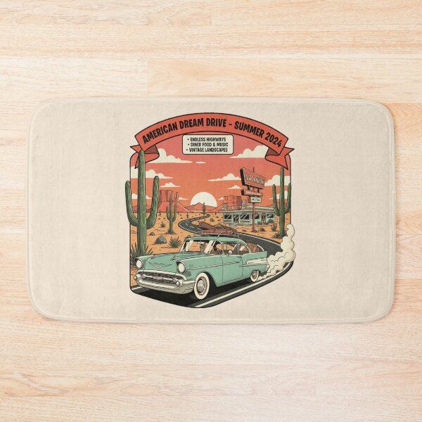 Item preview, American Dream Drive Summer Vintage Road Trip Retro Car Desert Adventure Design designed and sold by ObsidianUruk.