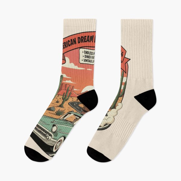 Item preview, American Dream Drive Summer Vintage Road Trip Retro Car Desert Adventure Design designed and sold by ObsidianUruk.