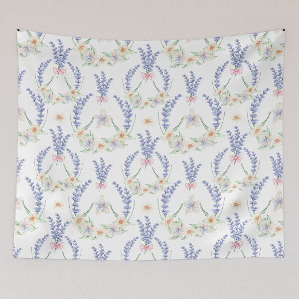 Item preview, Elegant wreath with white azaleas, daisies and lavender flowers designed and sold by Lubakeep-art.