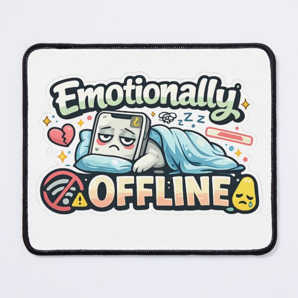 Item preview, Emotionally Offline Sticker | Introvert Humor Sticker | Cute Mental Health Design designed and sold by CozypagesStudio.