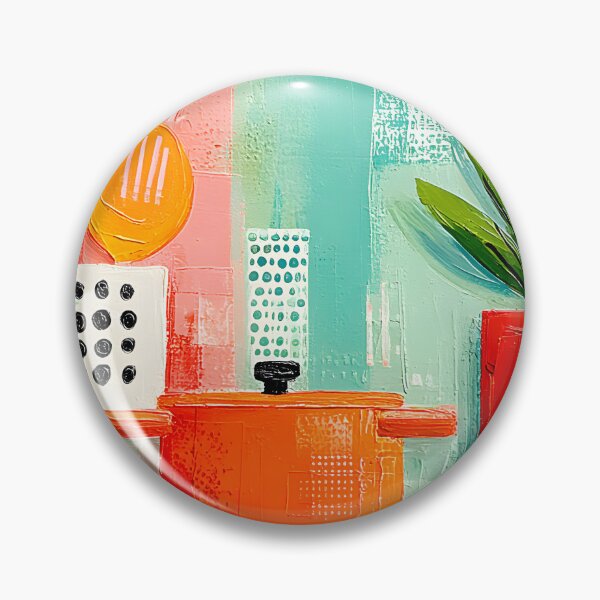 Item preview, Kitchen Countertop Harmony - Colorful Utensils Fresh Greenery and Vibrant Geometric Style designed and sold by OlfactoART Studio.