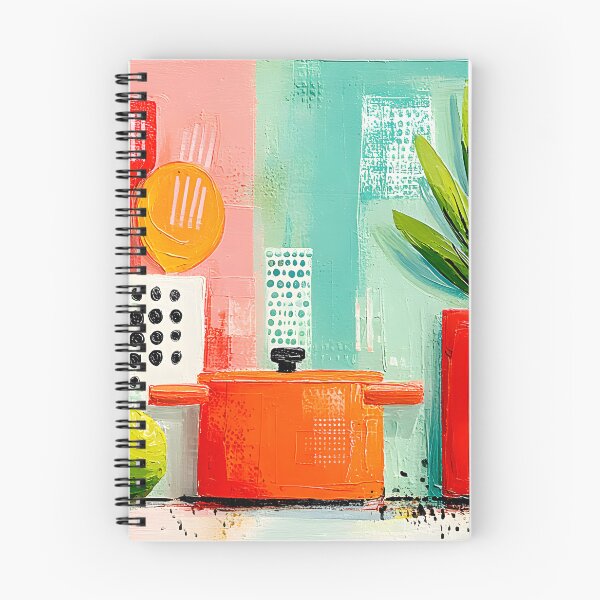 Item preview, Kitchen Countertop Harmony - Colorful Utensils Fresh Greenery and Vibrant Geometric Style designed and sold by OlfactoART Studio.