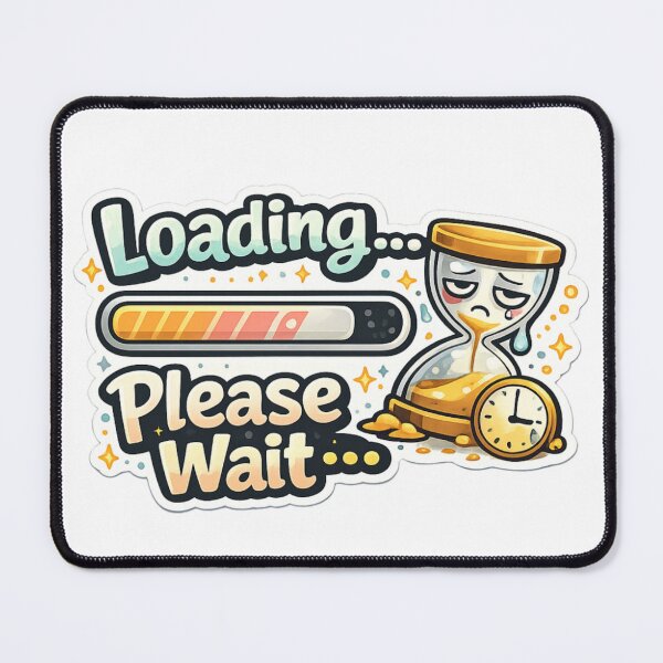 Item preview, Loading Please Wait Sticker | Funny Mood Sticker | Cute Kawaii Design designed and sold by CozypagesStudio.