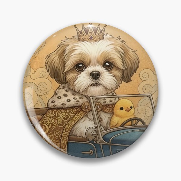 Item preview, Shih Tzu Prince And His Buddy Chick designed and sold by Black Cat Matters.