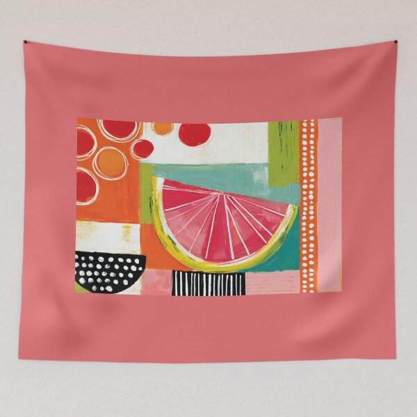 Item preview, Citrus Burst in Geometric Color - Bold Fruit Forms Surrounded by Vibrant Abstract Energy designed and sold by OlfactoART Studio.