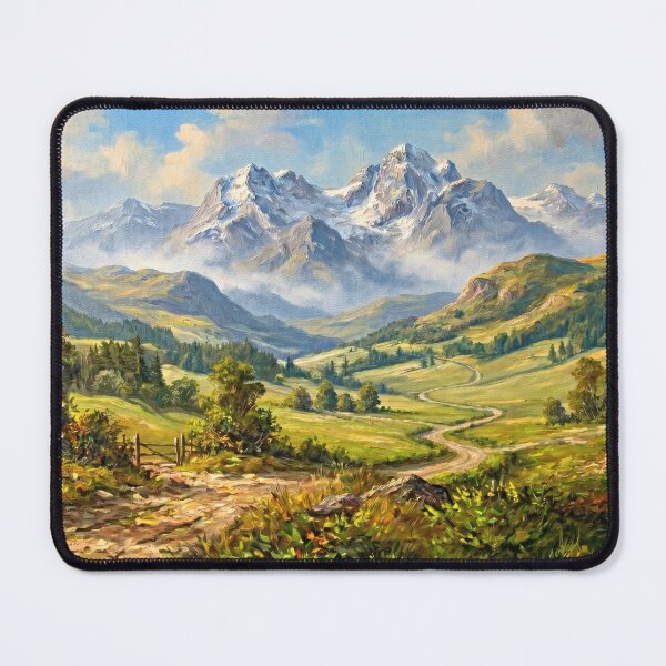 Item preview, Cozy Alpine Mountain Landscape | Digital Oil Painting designed and sold by CMY Designs.