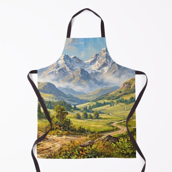 Item preview, Cozy Alpine Mountain Landscape | Digital Oil Painting designed and sold by CMY Designs.