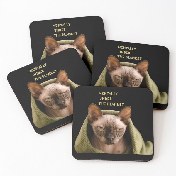 Item preview, Mentally Under The Blanket - Grumpy Sphynx Cat designed and sold by PatykArt.