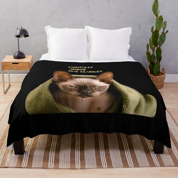 Item preview, Mentally Under The Blanket - Grumpy Sphynx Cat designed and sold by PatykArt.