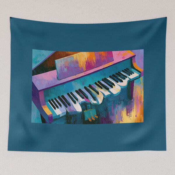 Item preview, Piano in a Cascade of Color - Vibrant Brushstrokes and Dynamic Musical Creativity designed and sold by OlfactoART Studio.
