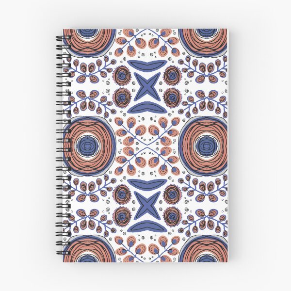 Item preview, Abstract Geometric Mandala Seamless Pattern | Blue & Terracotta Ornamental Design designed and sold by hayleyhackler.