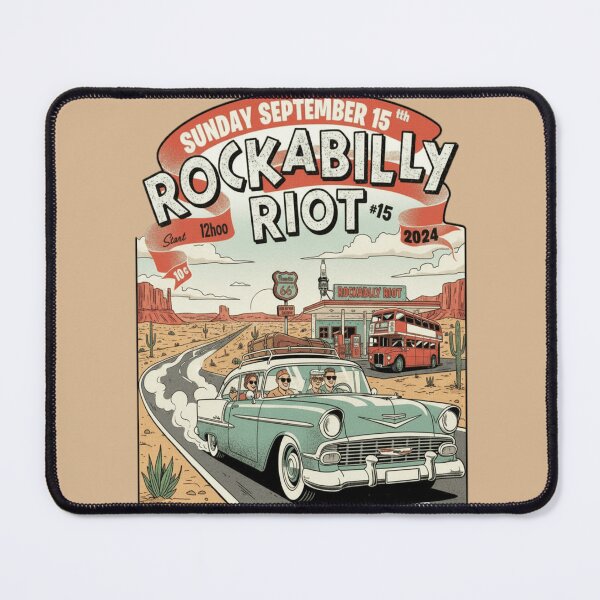 Item preview, Rockabilly Riot Route 66 Road Trip Vintage Car Retro Festival Desert Adventure Design Car Desert Adventure Design designed and sold by ObsidianUruk.