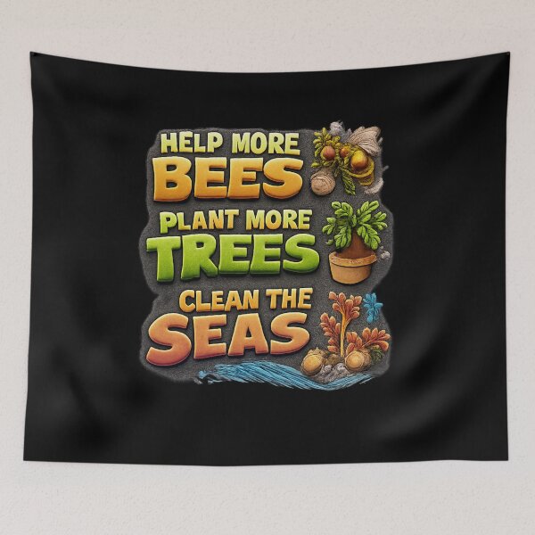 Item preview, Eco-Friendly Message: Bees, Trees, Seas designed and sold by FormalDehyena.