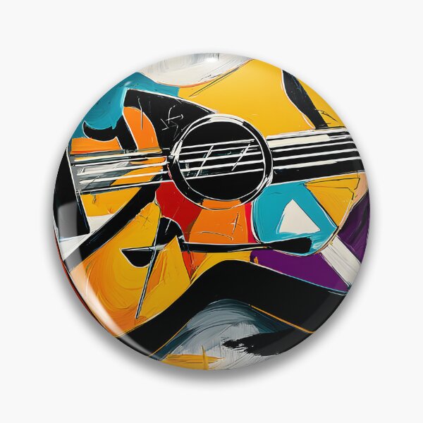Item preview, Guitar in Geometric Harmony - Bold Abstract Shapes and Vibrant Musical Color designed and sold by OlfactoART Studio.