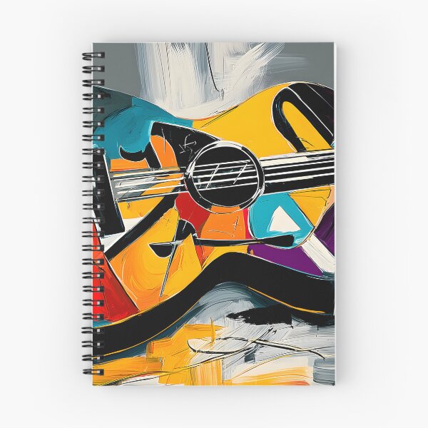 Item preview, Guitar in Geometric Harmony - Bold Abstract Shapes and Vibrant Musical Color designed and sold by OlfactoART Studio.