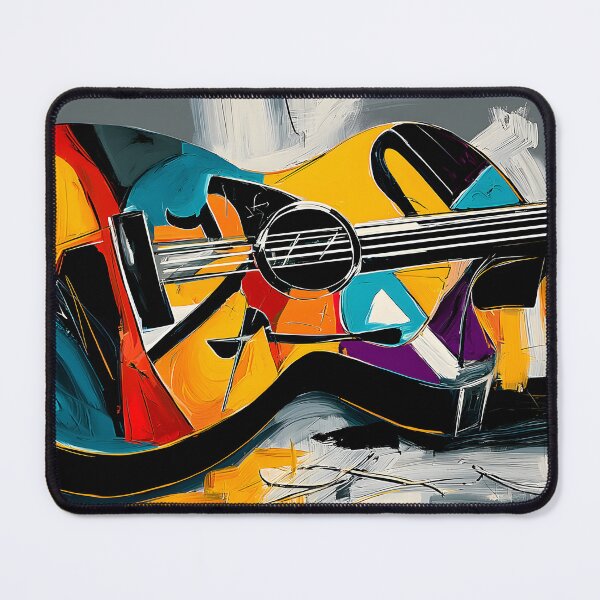 Item preview, Guitar in Geometric Harmony - Bold Abstract Shapes and Vibrant Musical Color designed and sold by OlfactoART Studio.