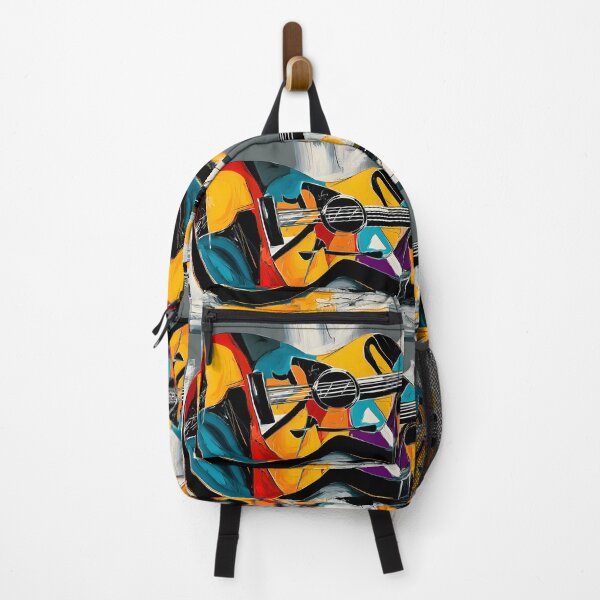 Item preview, Guitar in Geometric Harmony - Bold Abstract Shapes and Vibrant Musical Color designed and sold by OlfactoART Studio.