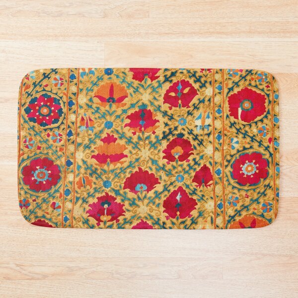 Item preview, Uzbek Bukhara Suzani Antique Embroidery Print designed and sold by Vicky Brago-Mitchell®.