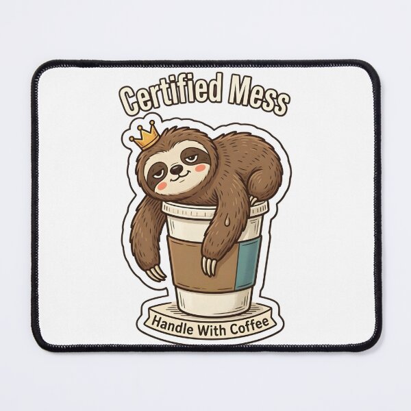 Item preview, Certified Mess - Funny Sloth Handle With Coffee designed and sold by thabit903.