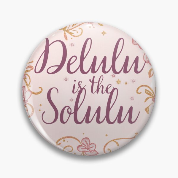 Item preview, Delulu Is the Solulu - Funny Retro Dream Badge Manifestation Gift Sticker designed and sold by RedRubyBubble.
