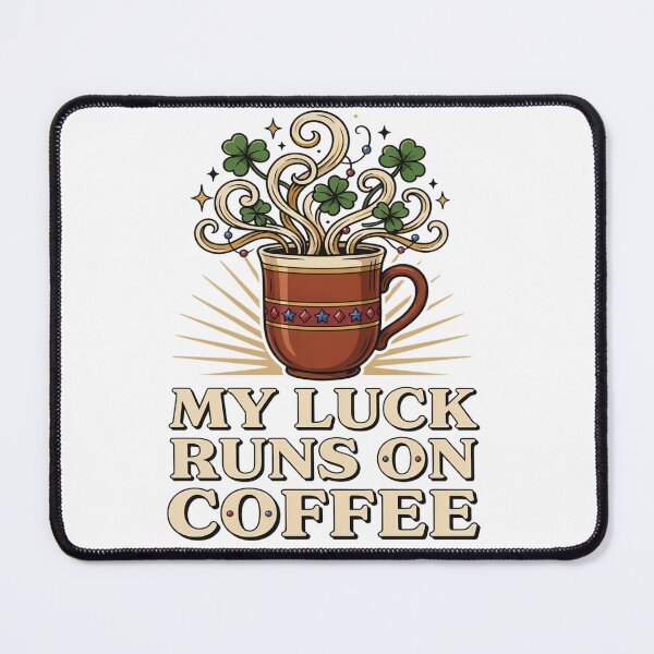Item preview, Lucky Coffee Mug Steam Shamrocks designed and sold by Squiggle Happy.