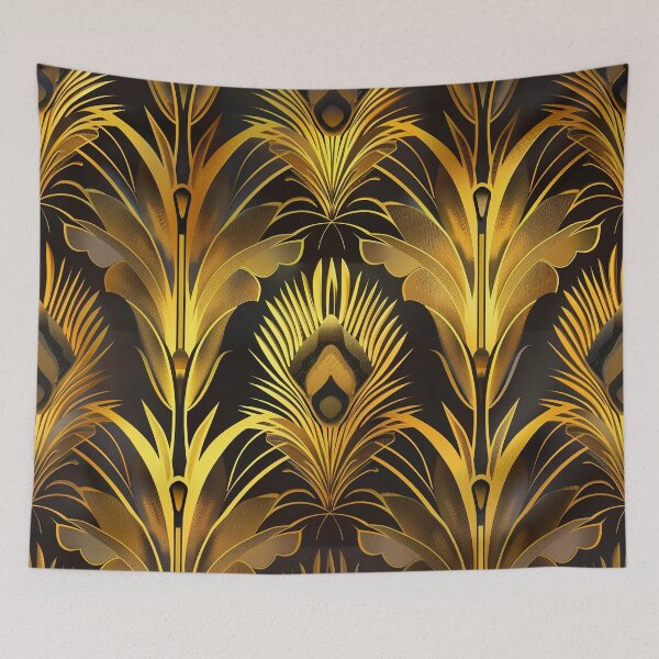 Item preview, Art Deco Vintage Hollywood-Inspired Glamorous Golden Pattern designed and sold by DEC02.