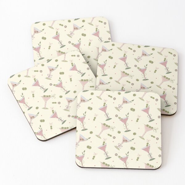 Item preview, Coquette Pink Martini Olive Cocktail Pattern designed and sold by Sam Heaney Design.