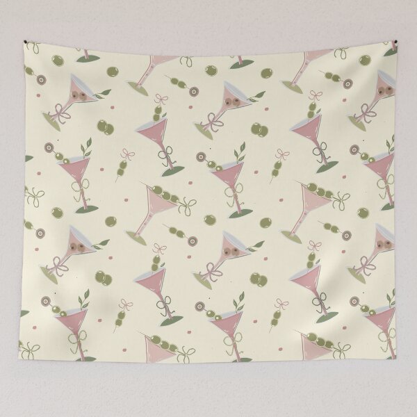 Item preview, Coquette Pink Martini Olive Cocktail Pattern designed and sold by Sam Heaney Design.