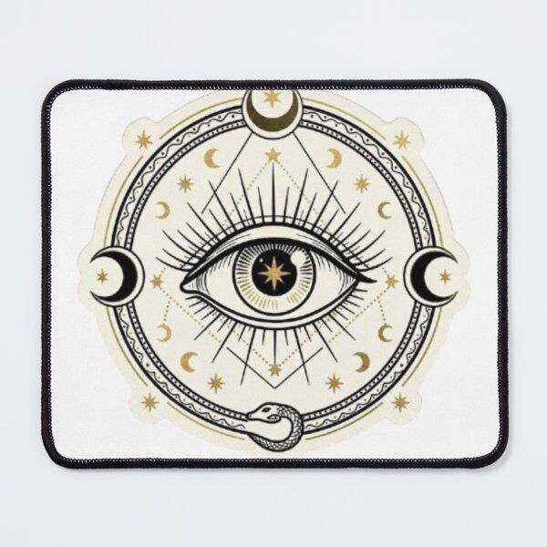 Item preview, Mystic All Seeing Eye Moon Phases Celestial Badge designed and sold by Northern Glow Art.
