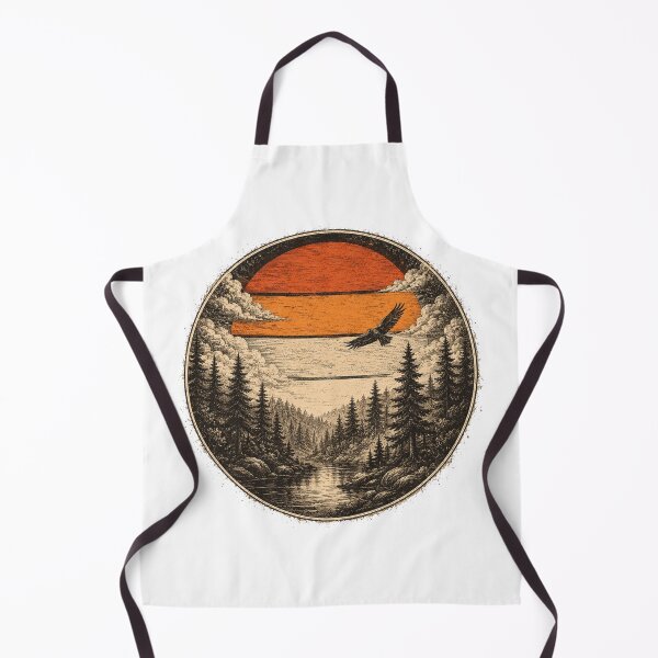 Item preview, Vintage Engraved Forest Sunset T-Shirt designed and sold by afr-saad.