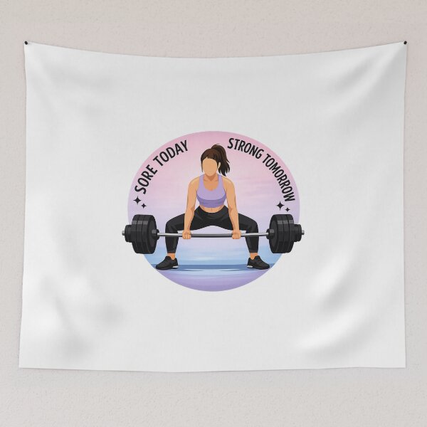 Item preview, Sore Today Strong Tomorrow Female Deadlift Gym Quote designed and sold by Digistore1221.