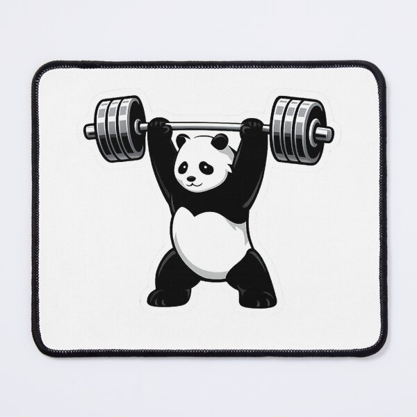 Item preview, Funny Panda Weightlifting Overhead Barbell Press Gym designed and sold by Digistore1221.