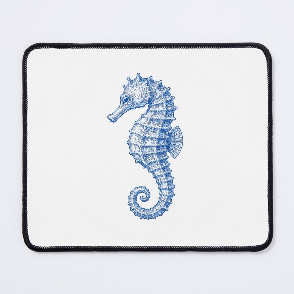 Item preview, Vintage Blue Seahorse Coastal Illustration designed and sold by BrandyandBeyond.