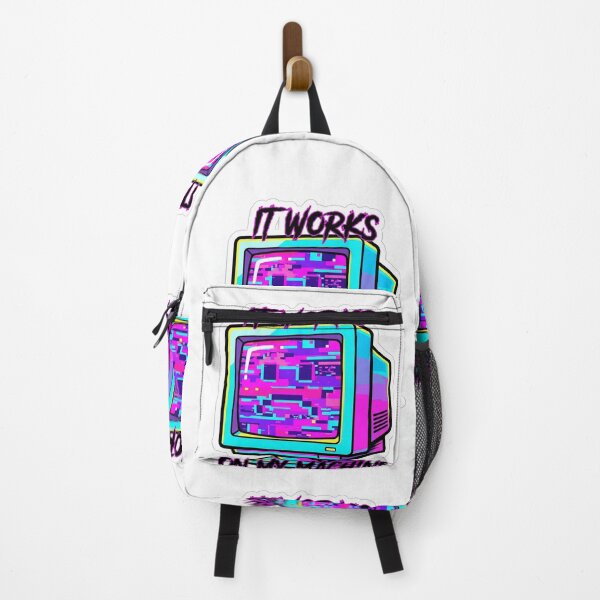 Item preview, It Works On My Machine Funny Programmer Glitch Sticker designed and sold by digiartmagic.