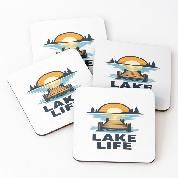 Item preview, Lake Life Sunset Dock Cottage designed and sold by EastEndTownie.