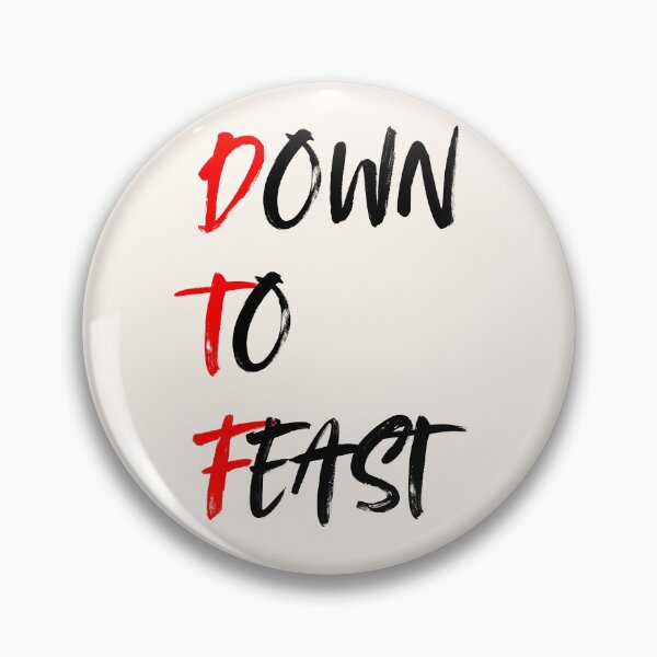 Item preview, Down to Feast Foodie Handwritten Typography Art Design, Humorous Phrases, Food Quotes designed and sold by SpringTeaDesigns.