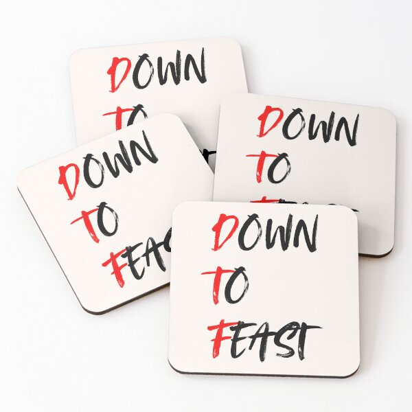 Item preview, Down to Feast Foodie Handwritten Typography Art Design, Humorous Phrases, Food Quotes designed and sold by SpringTeaDesigns.