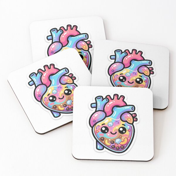 Item preview, Cute Kawaii Anatomical Heart Bubble Tea Boba Sticker designed and sold by digiartmagic.