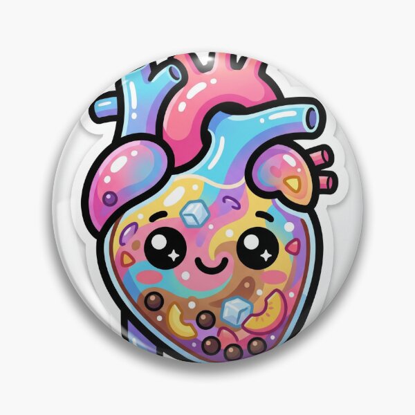 Item preview, Cute Kawaii Anatomical Heart Bubble Tea Boba Sticker designed and sold by digiartmagic.
