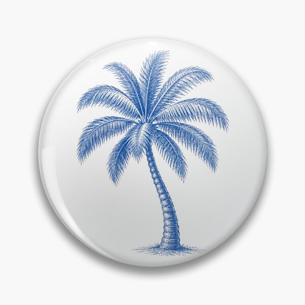 Item preview, Vintage Blue Palm Tree Coastal Illustration designed and sold by BrandyandBeyond.
