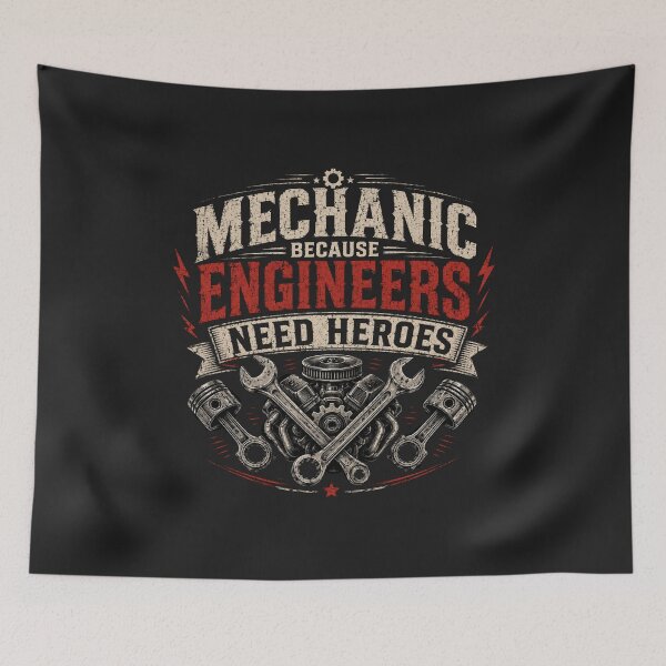 Item preview, Mechanic Because Engineers Need Heroes Funny Mechanic T-Shirt designed and sold by Drip5.