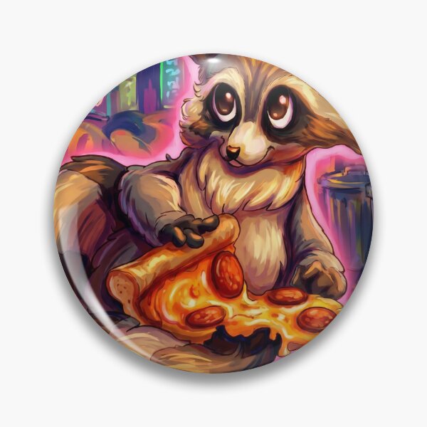 Item preview, Forest Friends – Pizza Bandit Raccoon designed and sold by NeonSpiritArt.