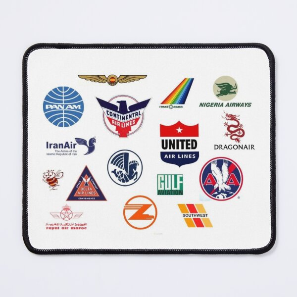 Item preview, vintage airline logos collage designed and sold by PilotandPlane.