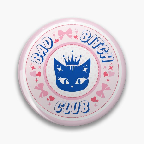 Item preview, Bad Bitch Club Cat Lovers Retro Badge Design designed and sold by SpringTeaDesigns.