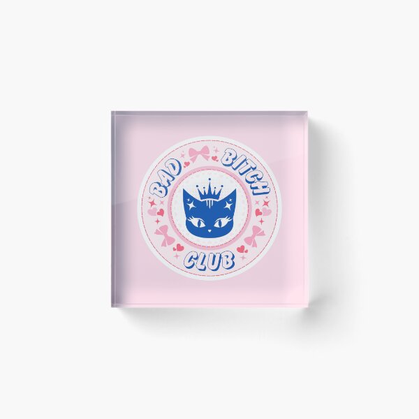 Item preview, Bad Bitch Club Cat Lovers Retro Badge Design designed and sold by SpringTeaDesigns.
