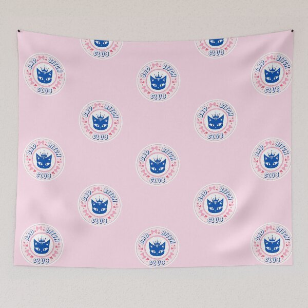 Item preview, Bad Bitch Club Cat Lovers Retro Badge Design designed and sold by SpringTeaDesigns.