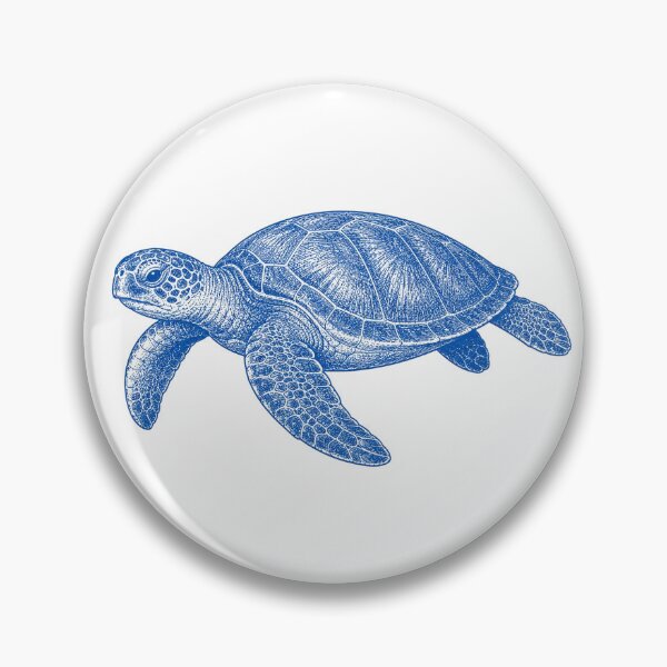 Item preview, Vintage Blue Sea Turtle Coastal Illustration designed and sold by BrandyandBeyond.