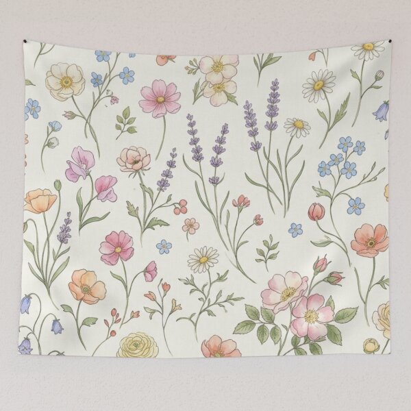 Item preview, Vintage Wildflower Botanical Seamless Pattern designed and sold by FashioonTrends.