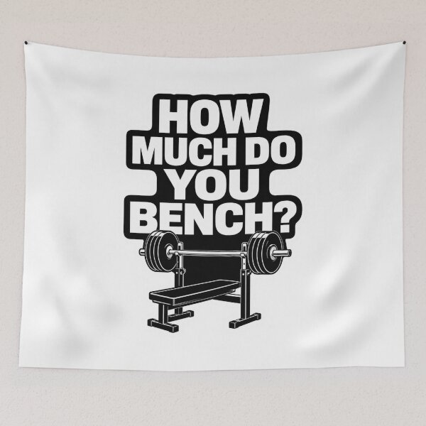 Item preview, How Much Do You Bench Press Funny Gym Quote designed and sold by Digistore1221.